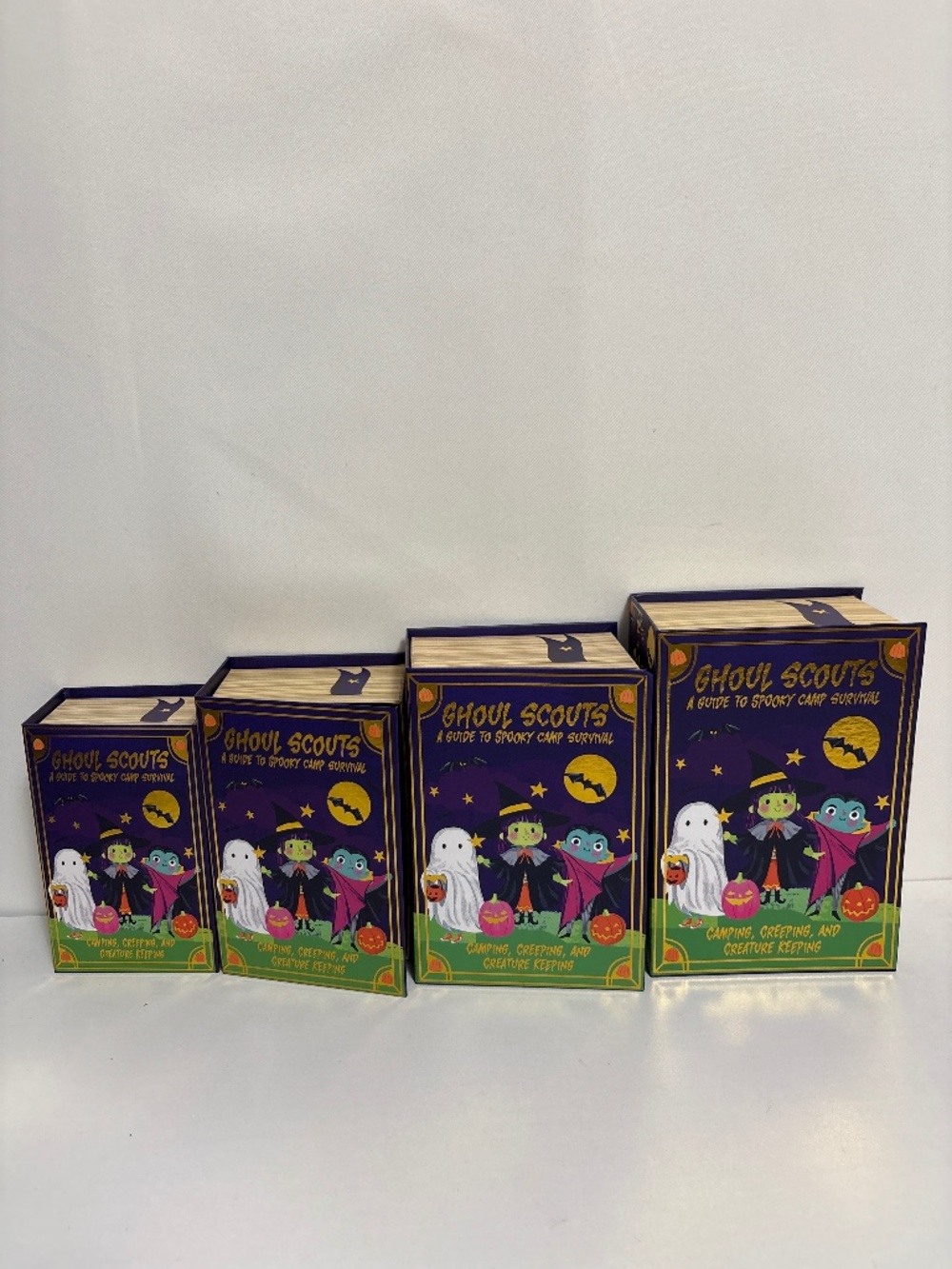 4 PCs Halloween Decorative Book Box Set Ghoul Scout